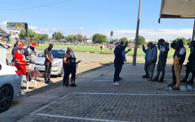 Lunch feeding in Alberton after flash floods